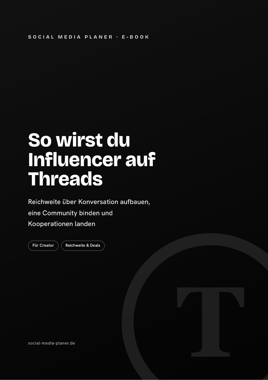 So wirst du Influencer auf Threads – E-Book-Cover (Threads)